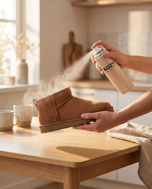 Spray Protecteur KOZY vaporisé sur une Classic Ultra Mini Chestnut